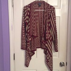 Burgundy and Tan cardigan